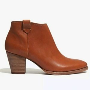 MADEWELL Booties Made in Italy cognac leather size 7